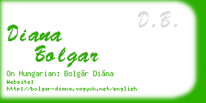 diana bolgar business card